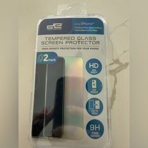 Essentials Tempered Glass Screen Protectors - Black & Holographic 2-Pack